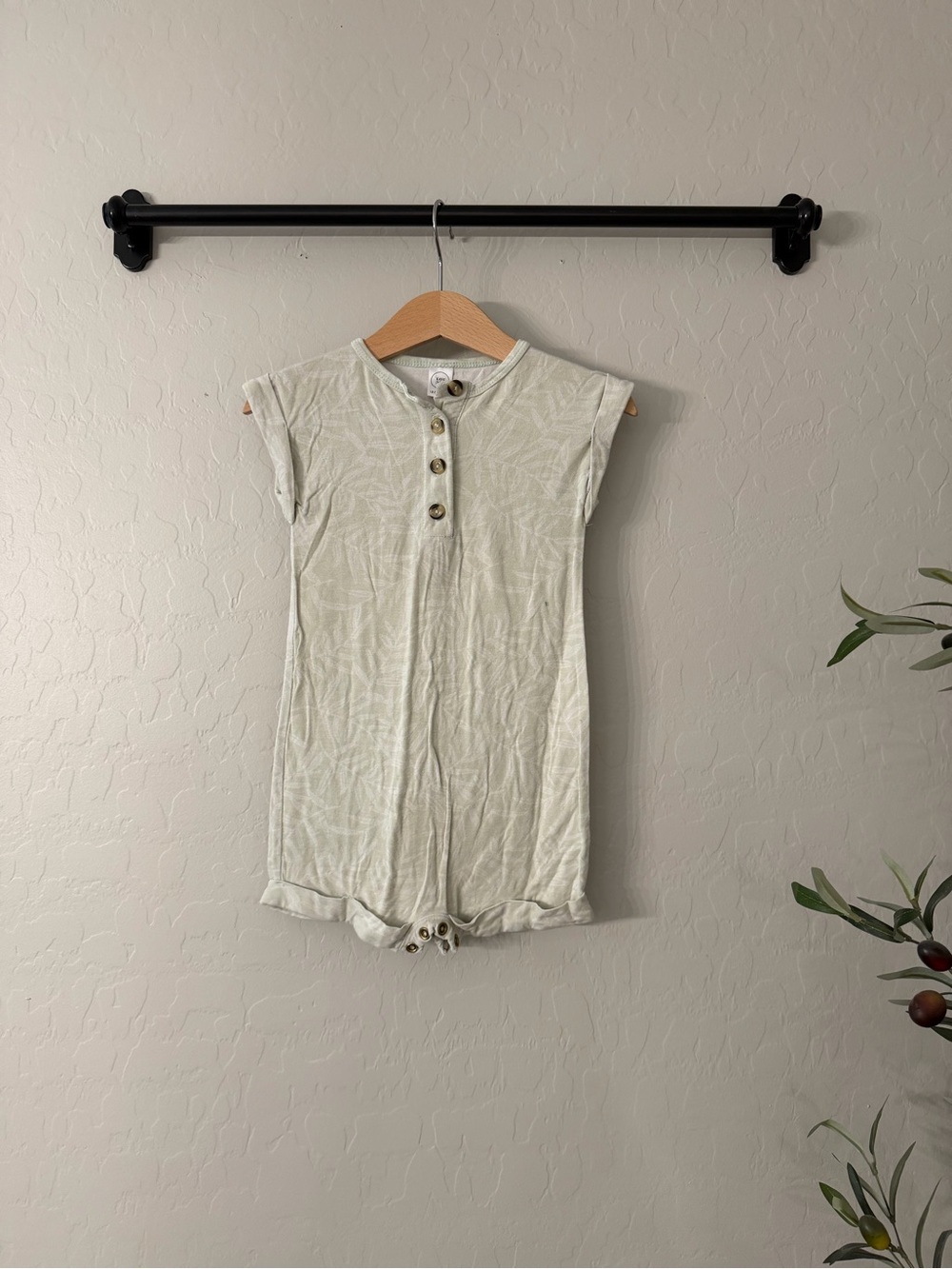 Lou Lou & Co Green Botanical Baby Romper